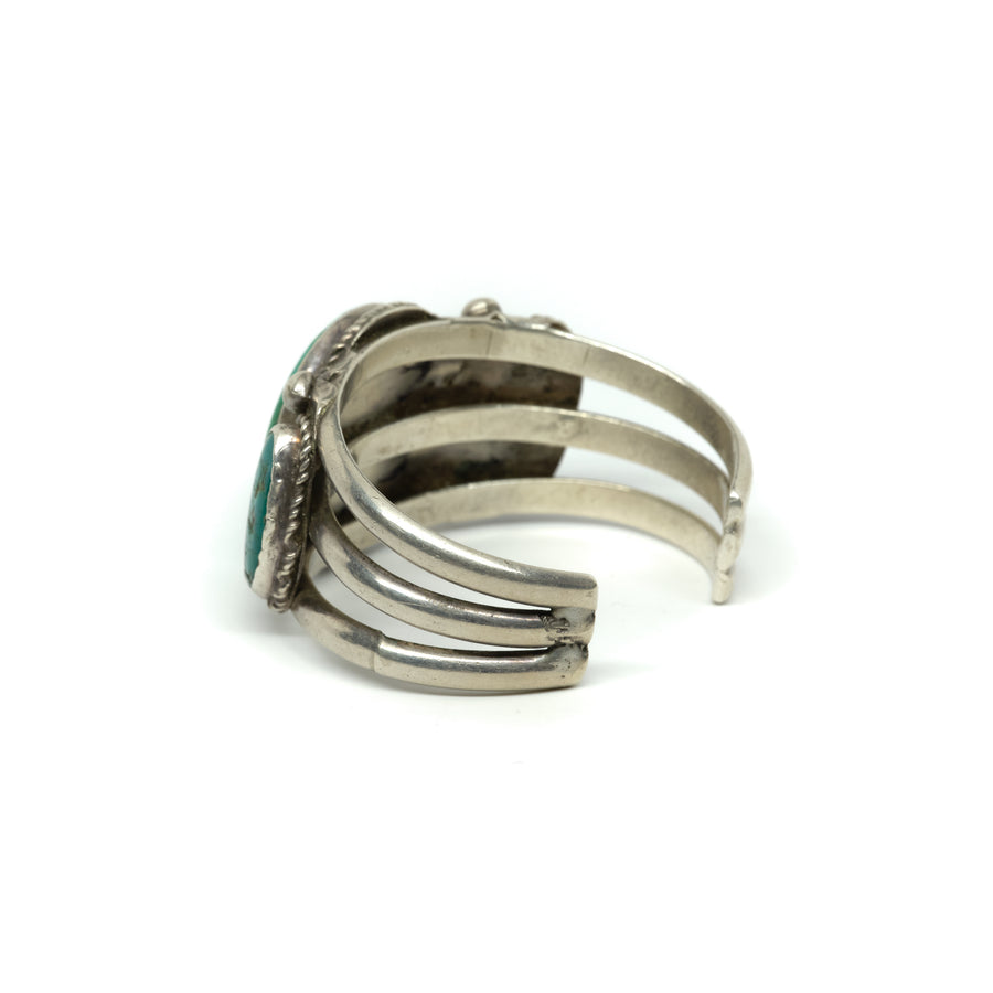 1940’s Navajo Triple wire Three Stone Cuff + Braided Bezels