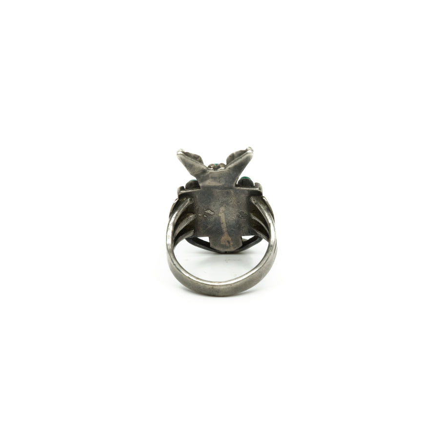 1940s PETIT POINT BUG RING