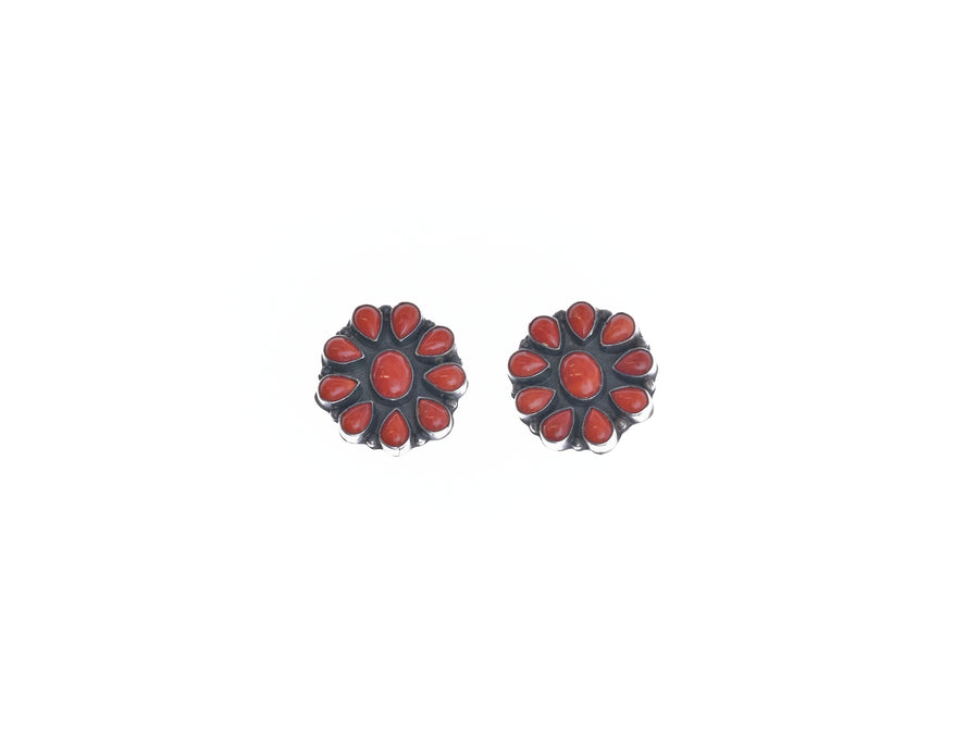 1950s CORAL CLIP ON EARRINGS